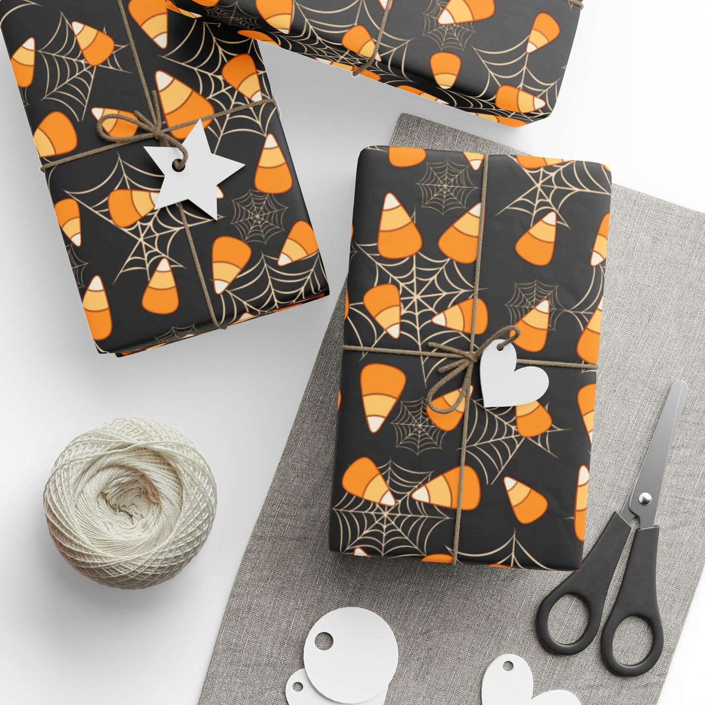 Candy corn Spider web Wrapping Paper