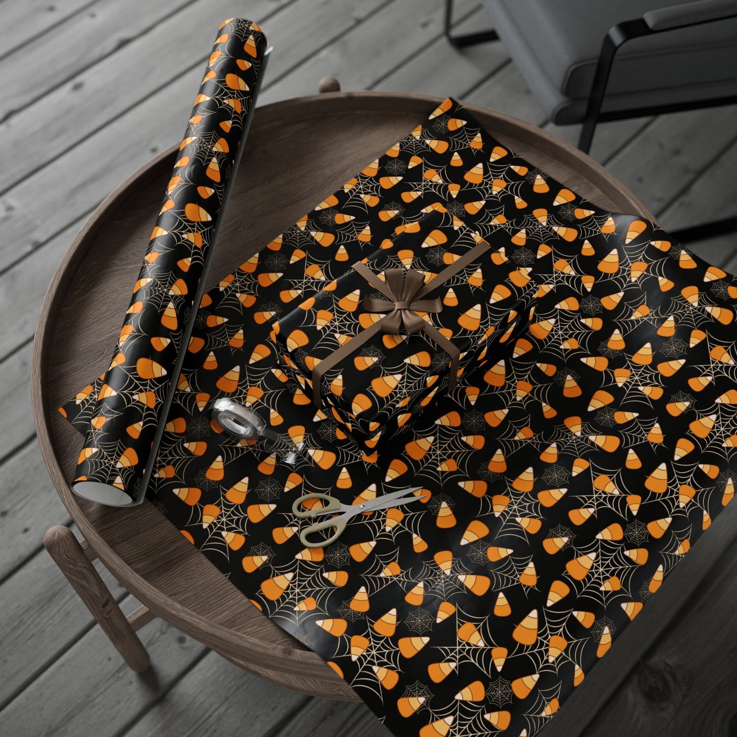 Candy corn Spider web Wrapping Paper