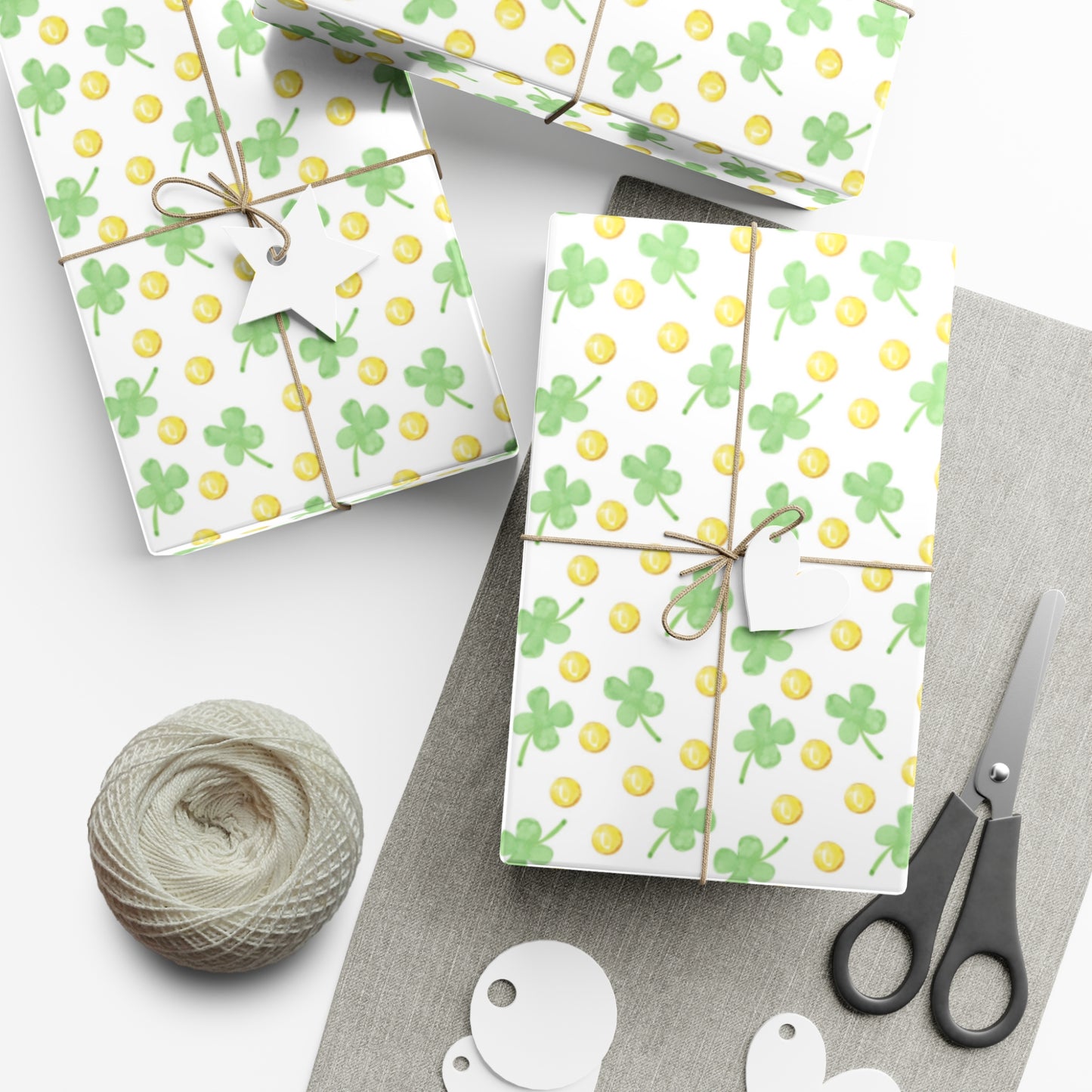 Gold and Four Leaf Clover Wrapping Papers