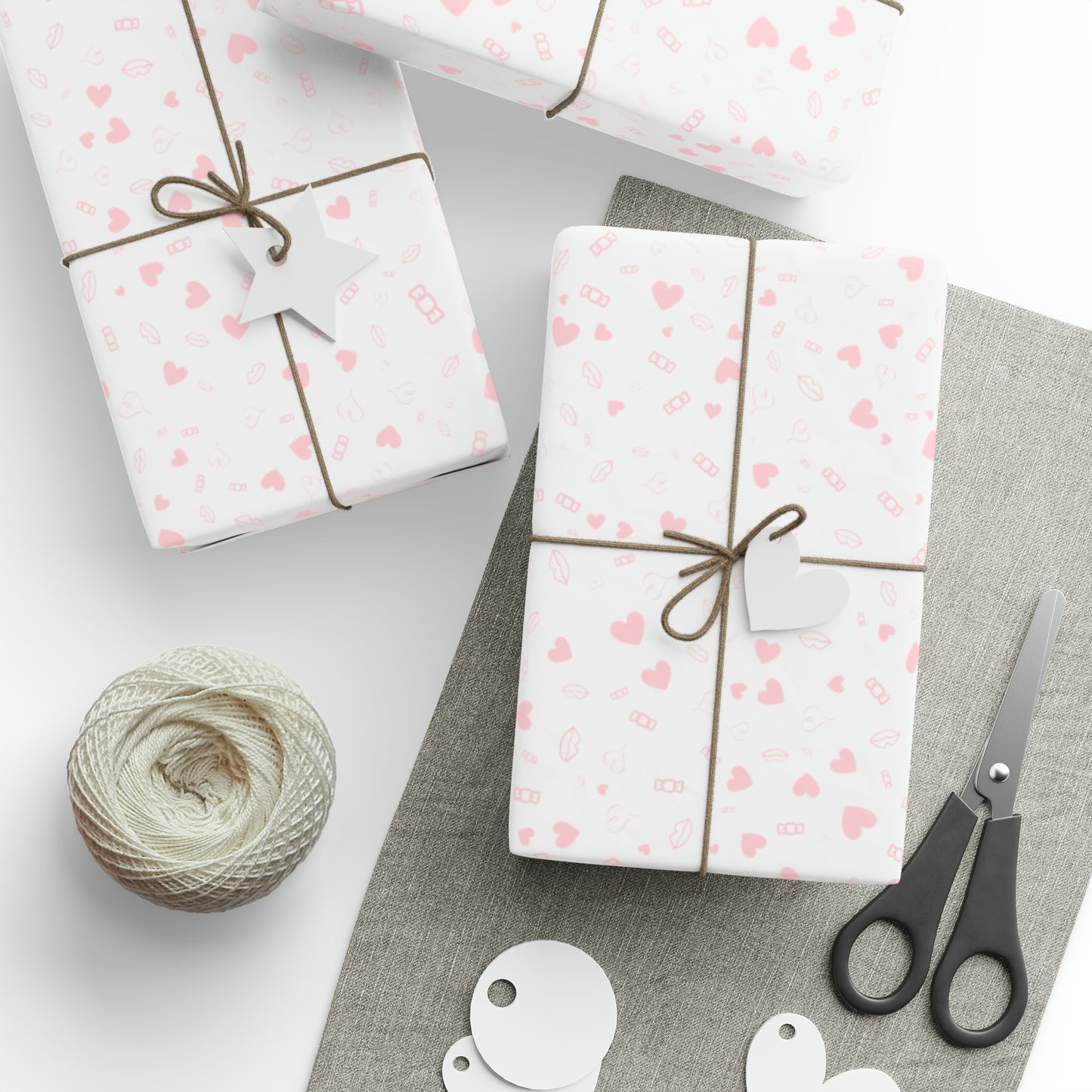 Pink Hearts and Candies Wrapping Paper