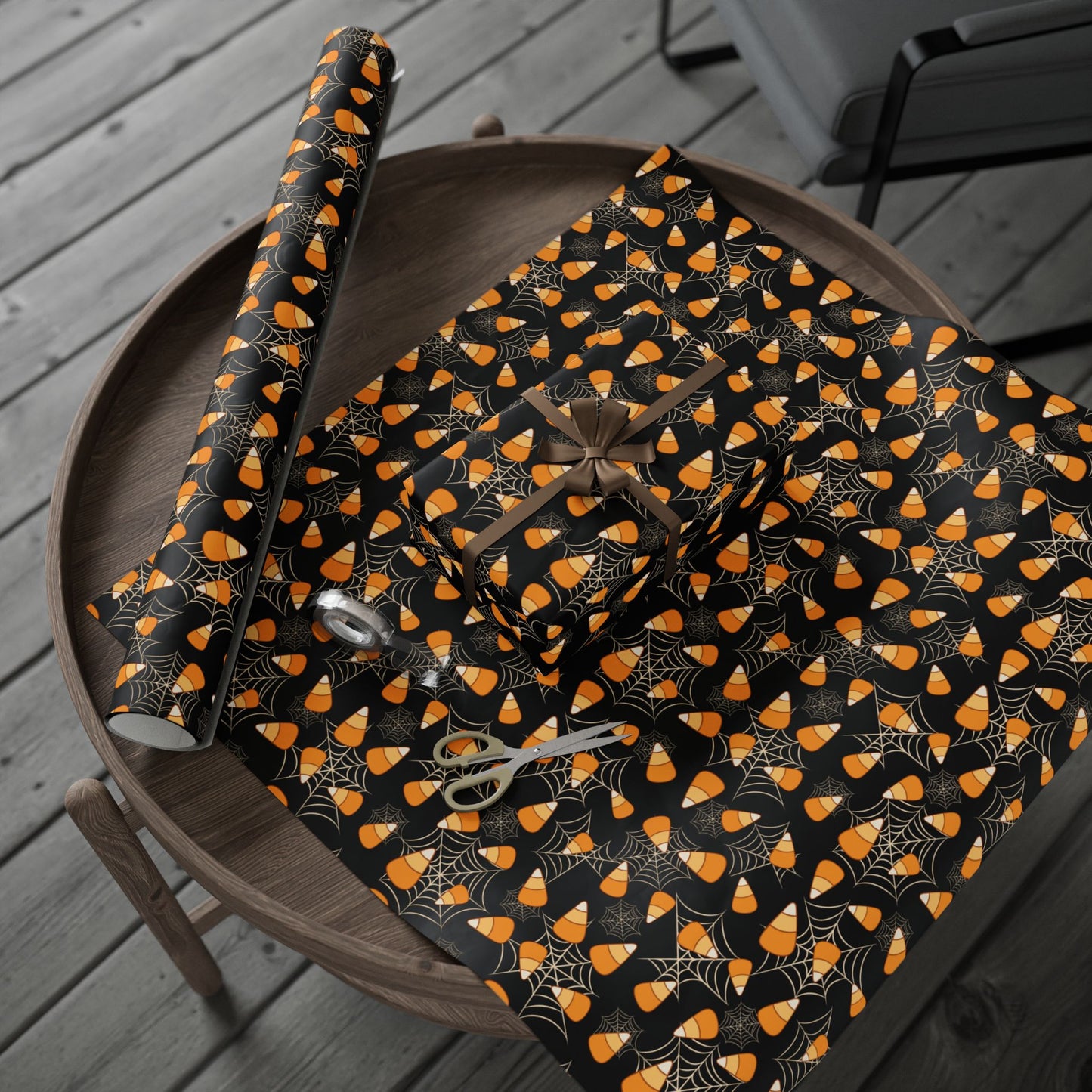 Candy corn Spider web Wrapping Paper