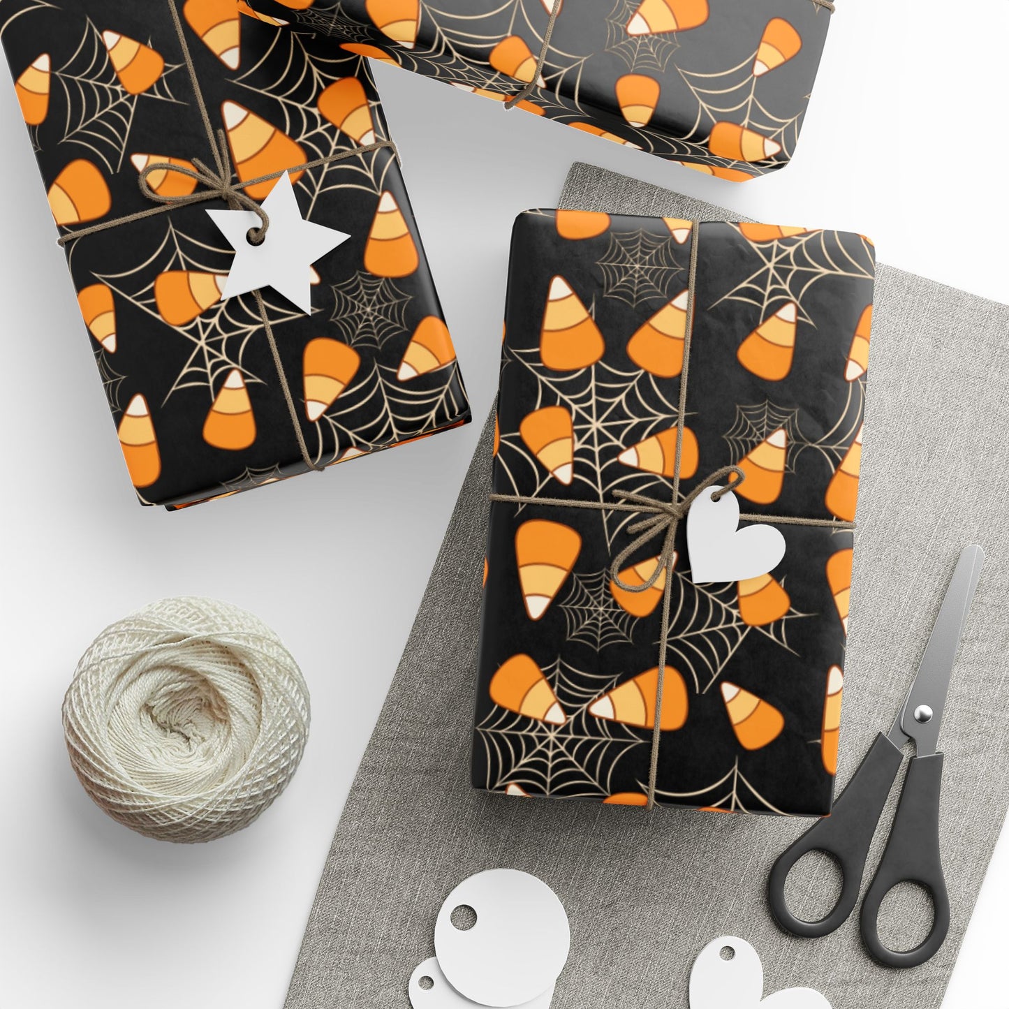 Candy corn Spider web Wrapping Paper