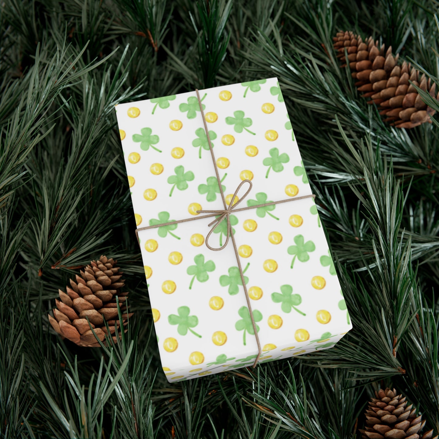 Gold and Four Leaf Clover Wrapping Papers