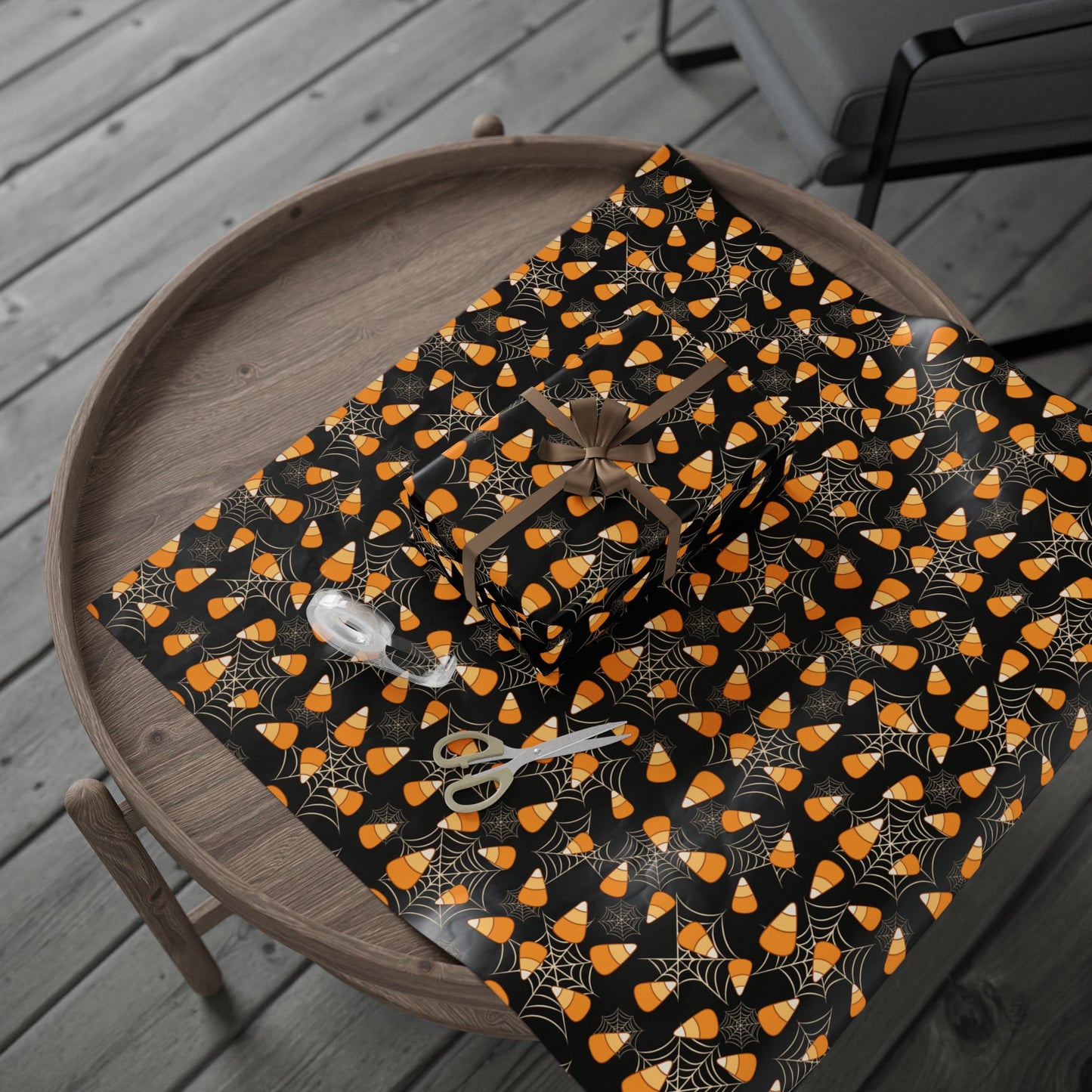 Candy corn Spider web Wrapping Paper