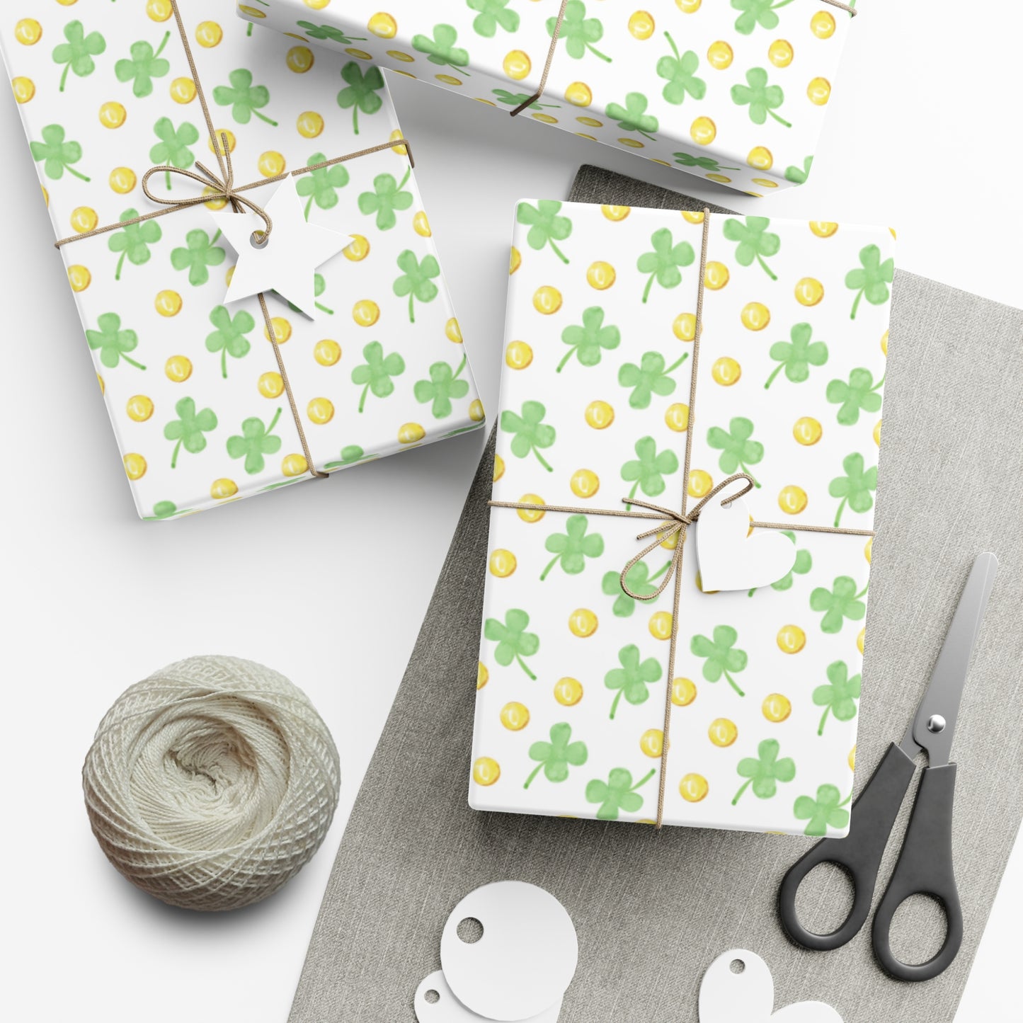 Gold and Four Leaf Clover Wrapping Papers